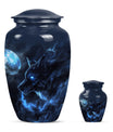 Wolf Theme Large Urn With 1 Keepsake Urn