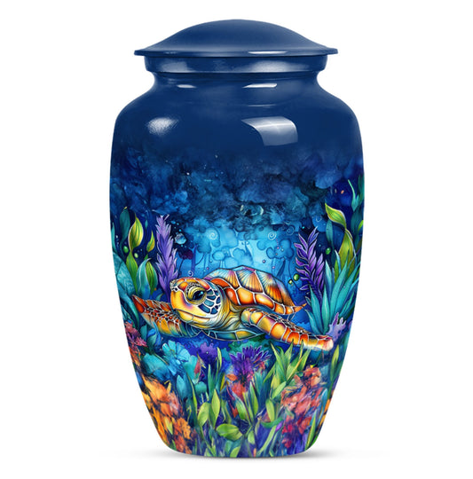 Turtle Theme Large Urn 10 Inch