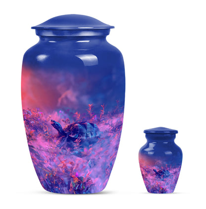 Turtle Theme Large Urn With 1 Keepsake Urn