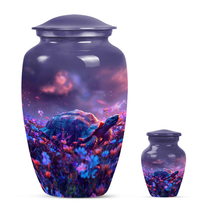 Turtle Theme Large Urn With 1 Keepsake Urn