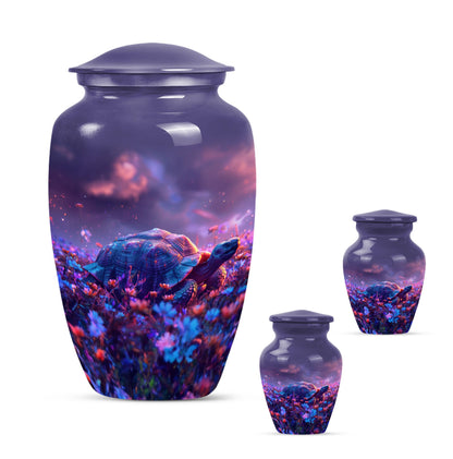 Turtle Theme Large Urn With 2 Keepsake Urn