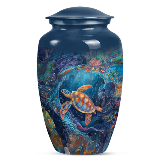 Turtle Theme Large Urn 10 Inch