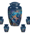 Turtle Theme Large Urn With 4 Keepsake Urn