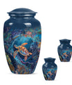Turtle Theme Large Urn With 2 Keepsake Urn