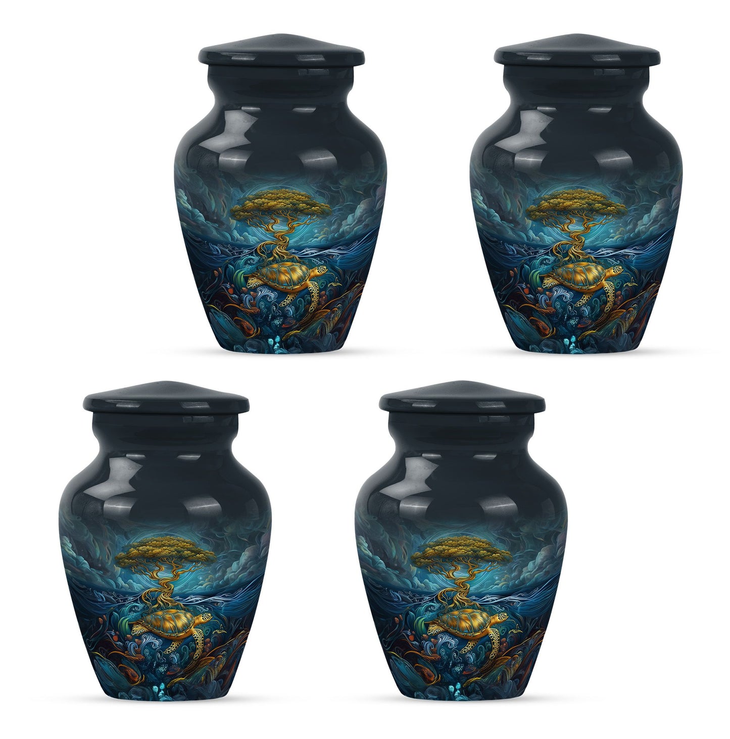 Turtle Theme 3 Inch Keepsake Pack of 4