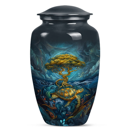 Turtle Theme Large Urn 10 Inch