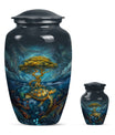 Turtle Theme Large Urn With 1 Keepsake Urn