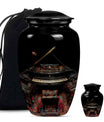 Piano Theme Large Urn With 1 Keepsake Urn