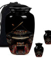 Piano Theme Large Urn With 2 Keepsake Urn