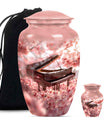 Piano Theme Large Urn With 1 Keepsake Urn