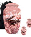 Piano Theme Large Urn With 2 Keepsake Urn