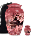 Piano Theme Large Urn With 1 Keepsake Urn