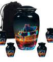 Piano Theme Large Urn With 4 Keepsake Urn