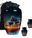Piano Theme Large Urn With 2 Keepsake Urn