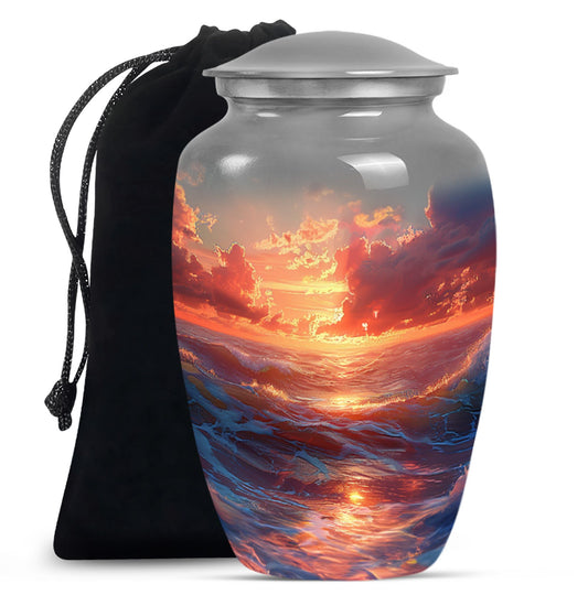 Sunrise Theme Large Urn 10 Inch