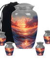 Sunrise Theme Large Urn With 4 Keepsake Urn