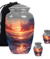 Sunrise Theme Large Urn With 2 Keepsake Urn
