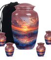Sunrise Theme Large Urn With 4 Keepsake Urn