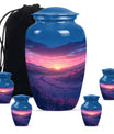 Sunrise Theme Large Urn With 4 Keepsake Urn