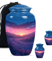 Sunrise Theme Large Urn With 2 Keepsake Urn