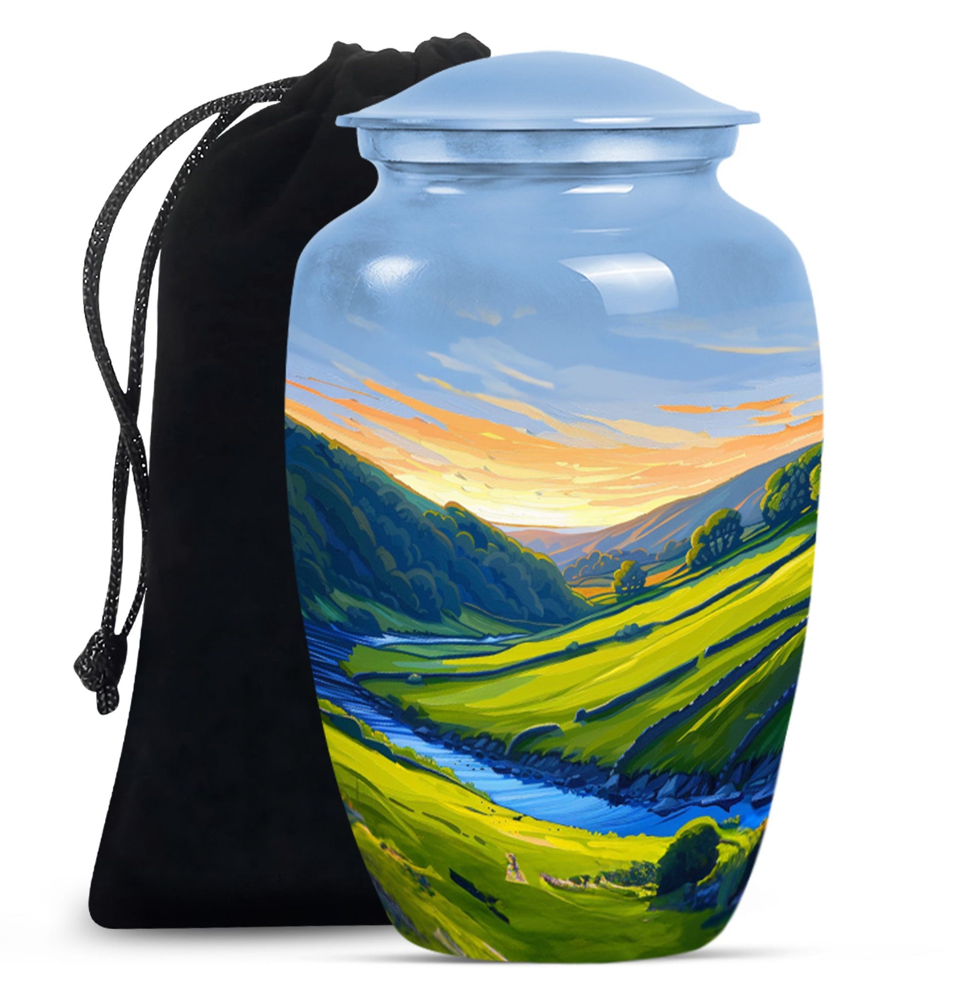 Sunrise Theme Large Urn 10 Inch