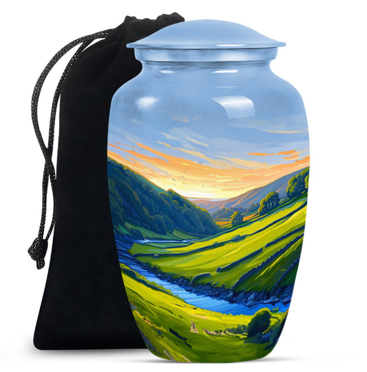 Sunrise Theme Large Urn 10 Inch