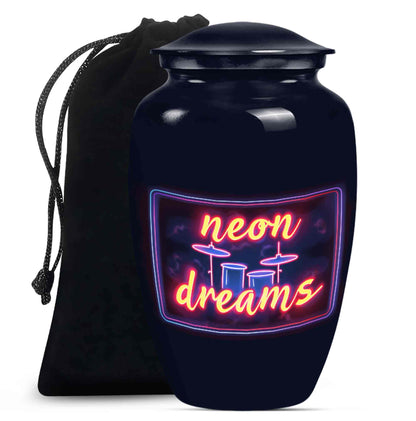Drums And Music Theme Large Urn 10 Inch