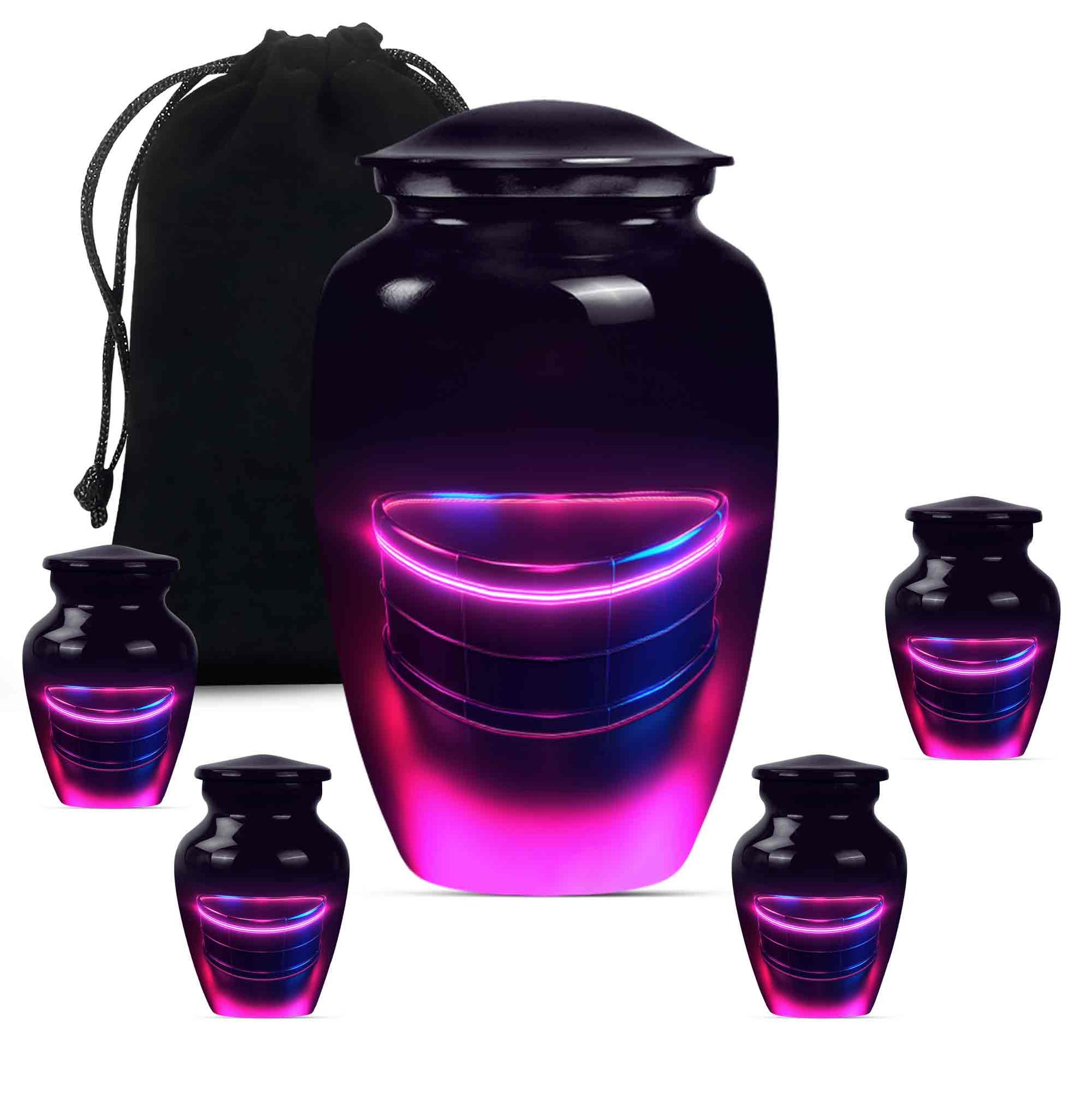 Drums And Music Theme Large Urn With 4 Keepsake Urn