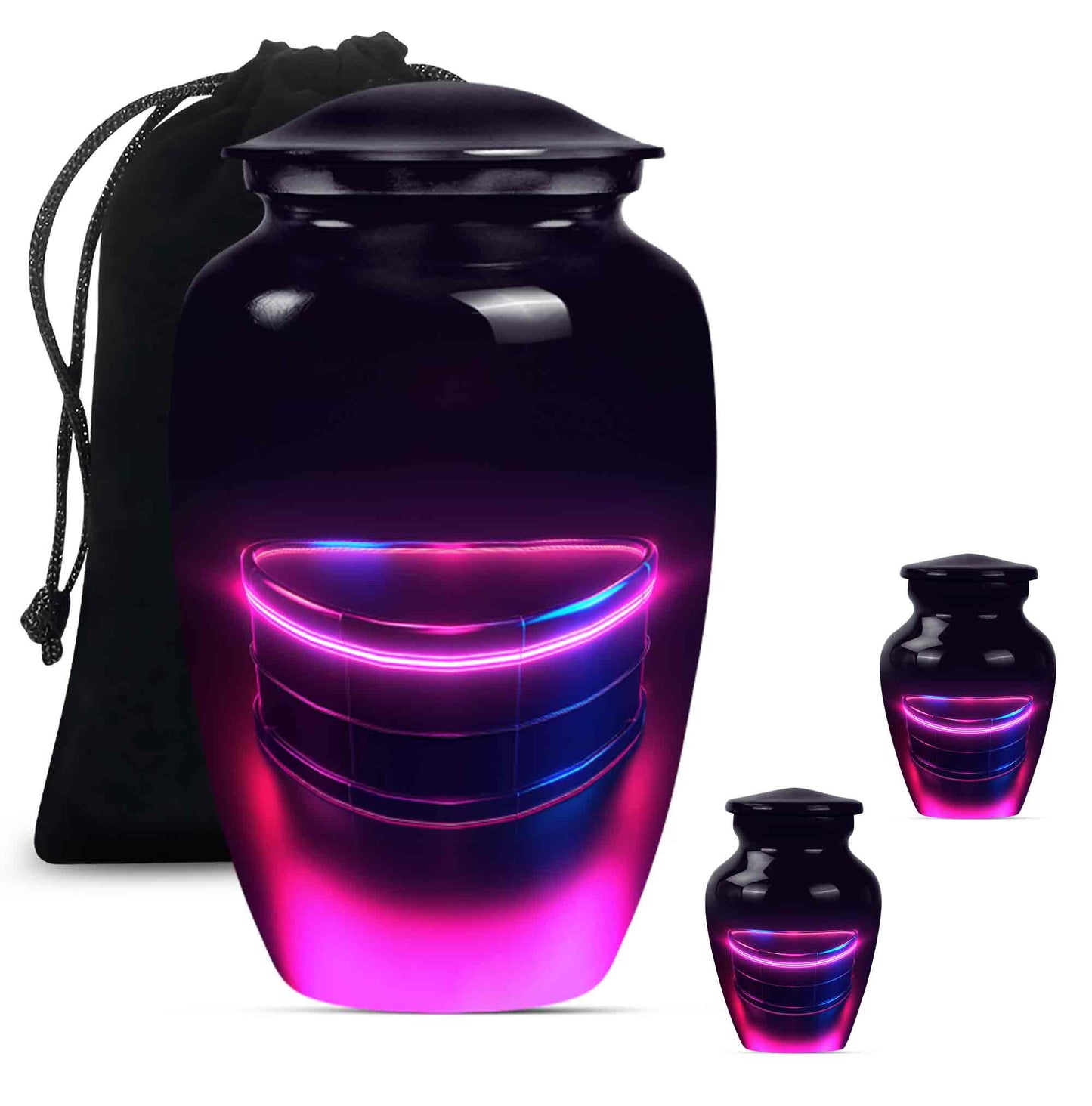 Drums And Music Theme Large Urn With 2 Keepsake Urn