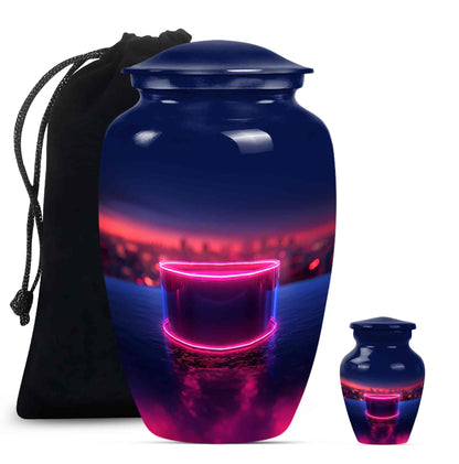 Drums And Music Theme Large Urn With 1 Keepsake Urn