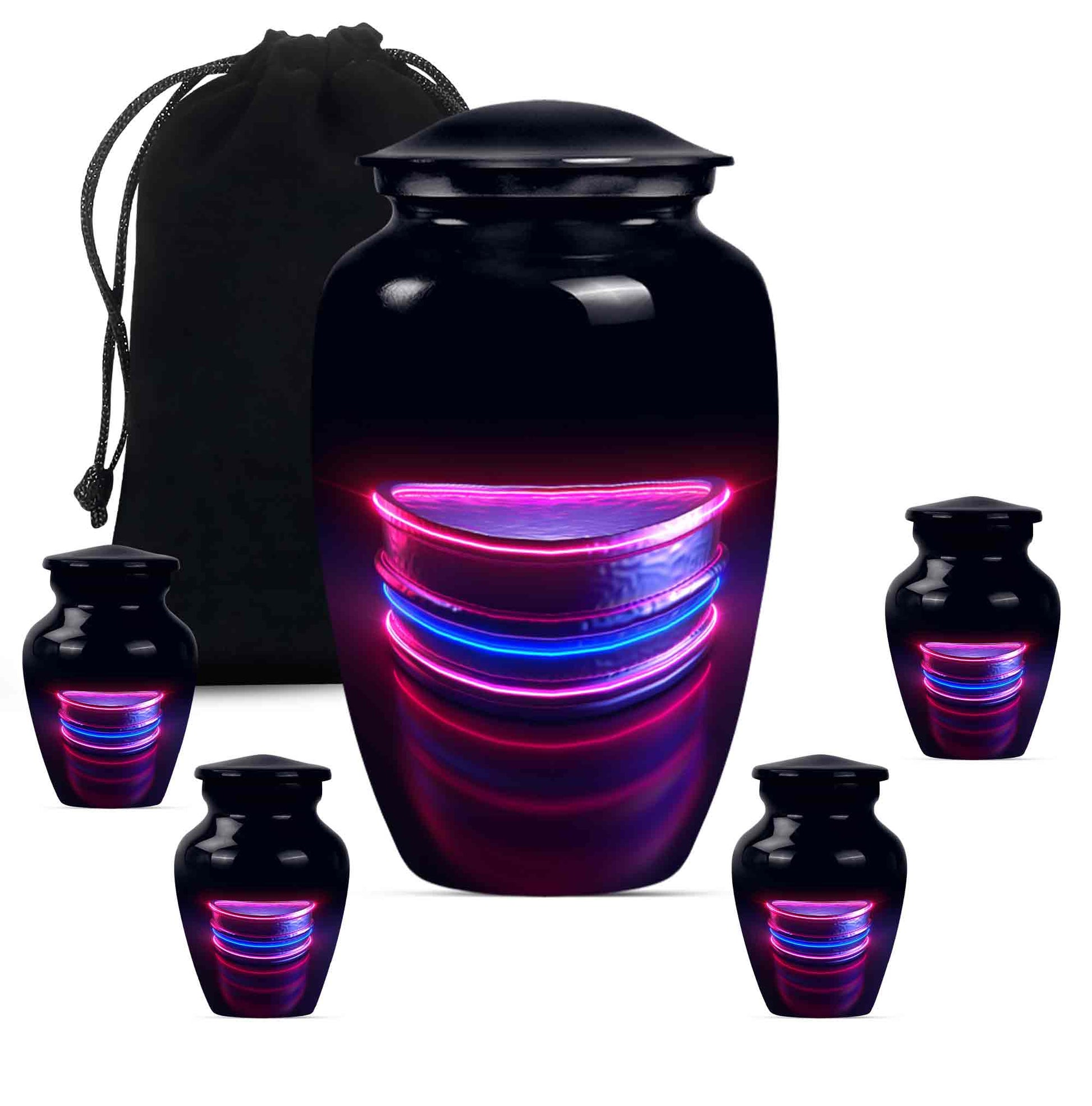 Drums And Music Theme Large Urn With 4 Keepsake Urn