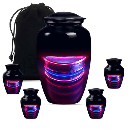 Drums And Music Theme Large Urn With 4 Keepsake Urn