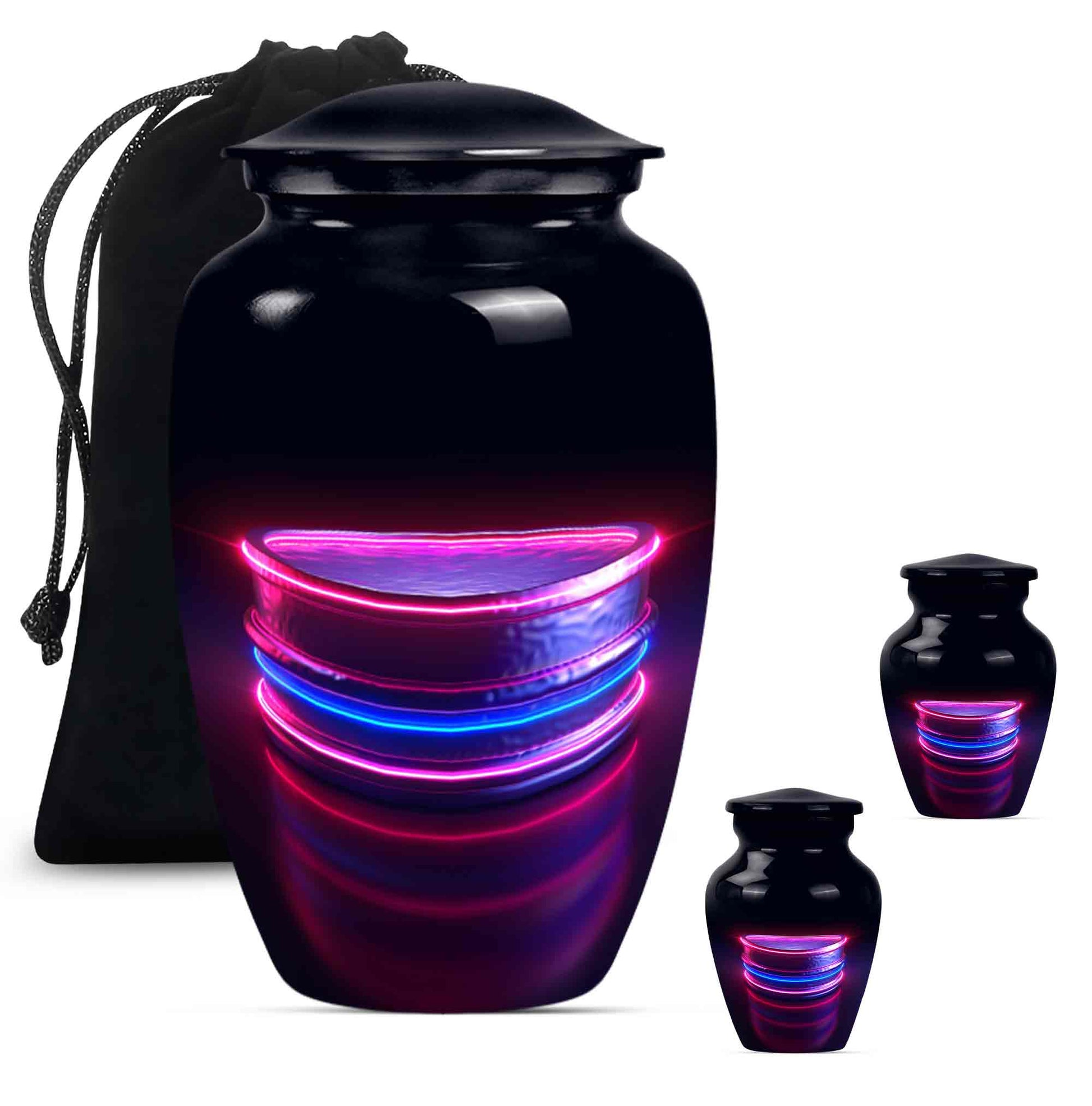 Drums And Music Theme Large Urn With 2 Keepsake Urn