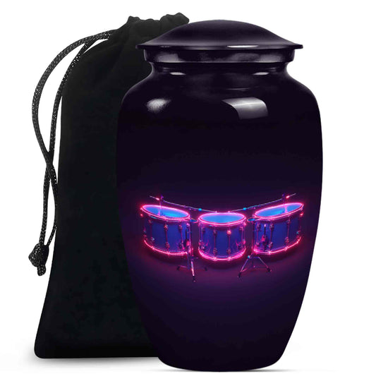 Drums And Music Theme Large Urn 10 Inch