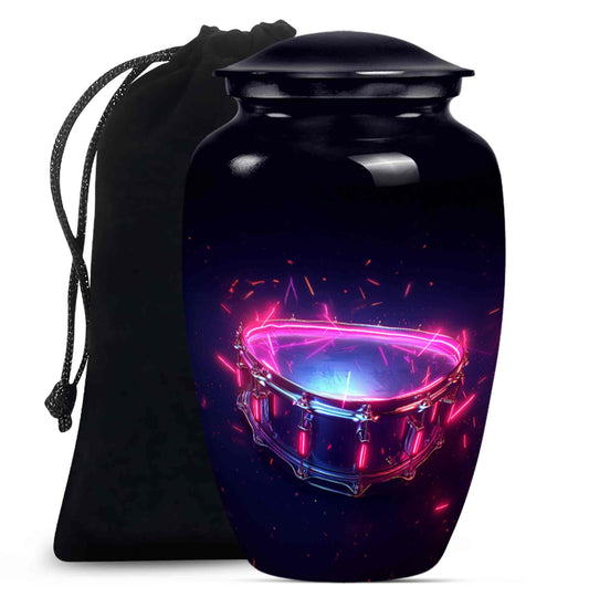 Drums And Music Theme Large Urn 10 Inch