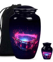 Drums And Music Theme Large Urn With 1 Keepsake Urn
