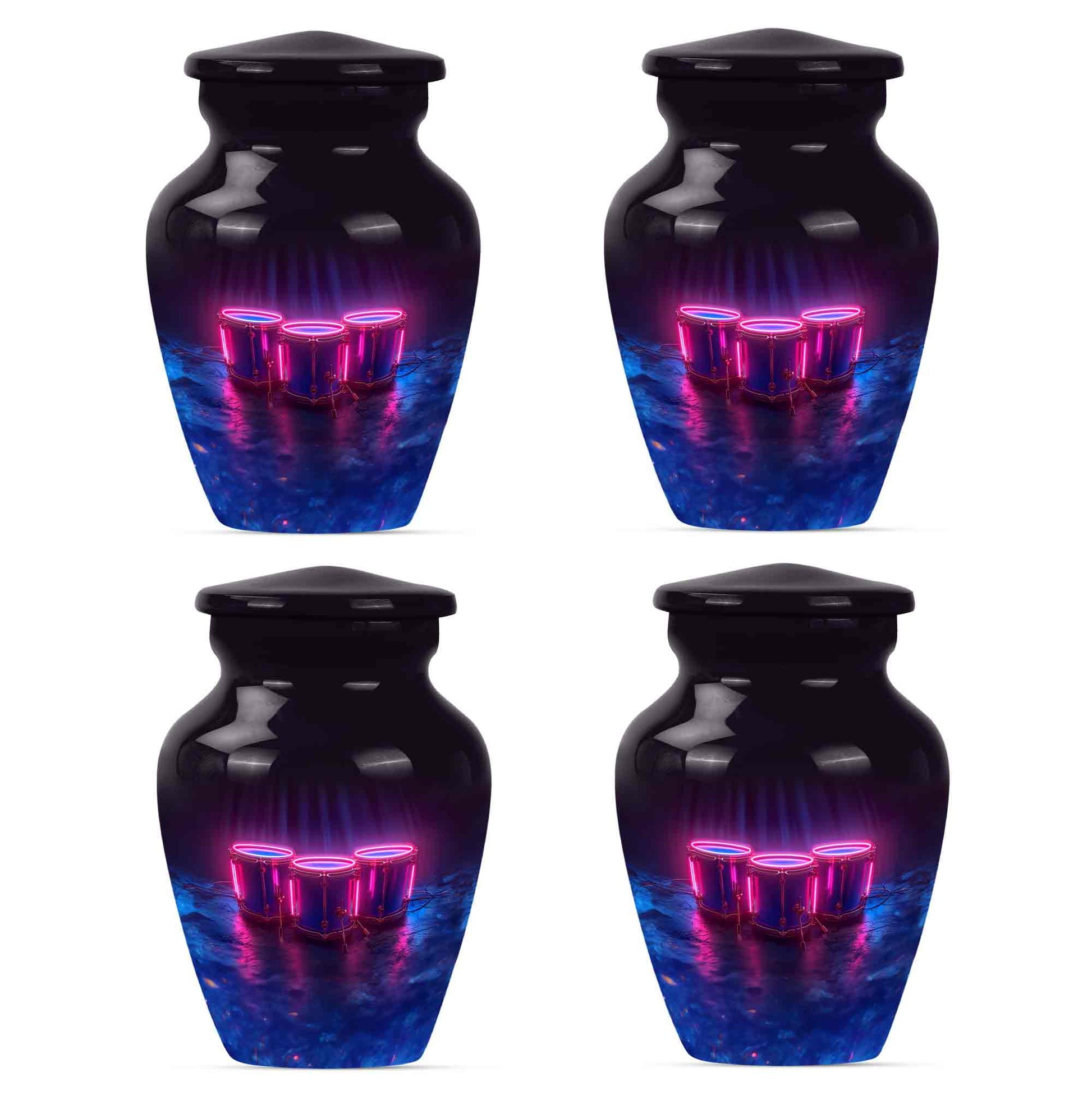 Drums And Music Theme 3 Inch Keepsake Pack of 4