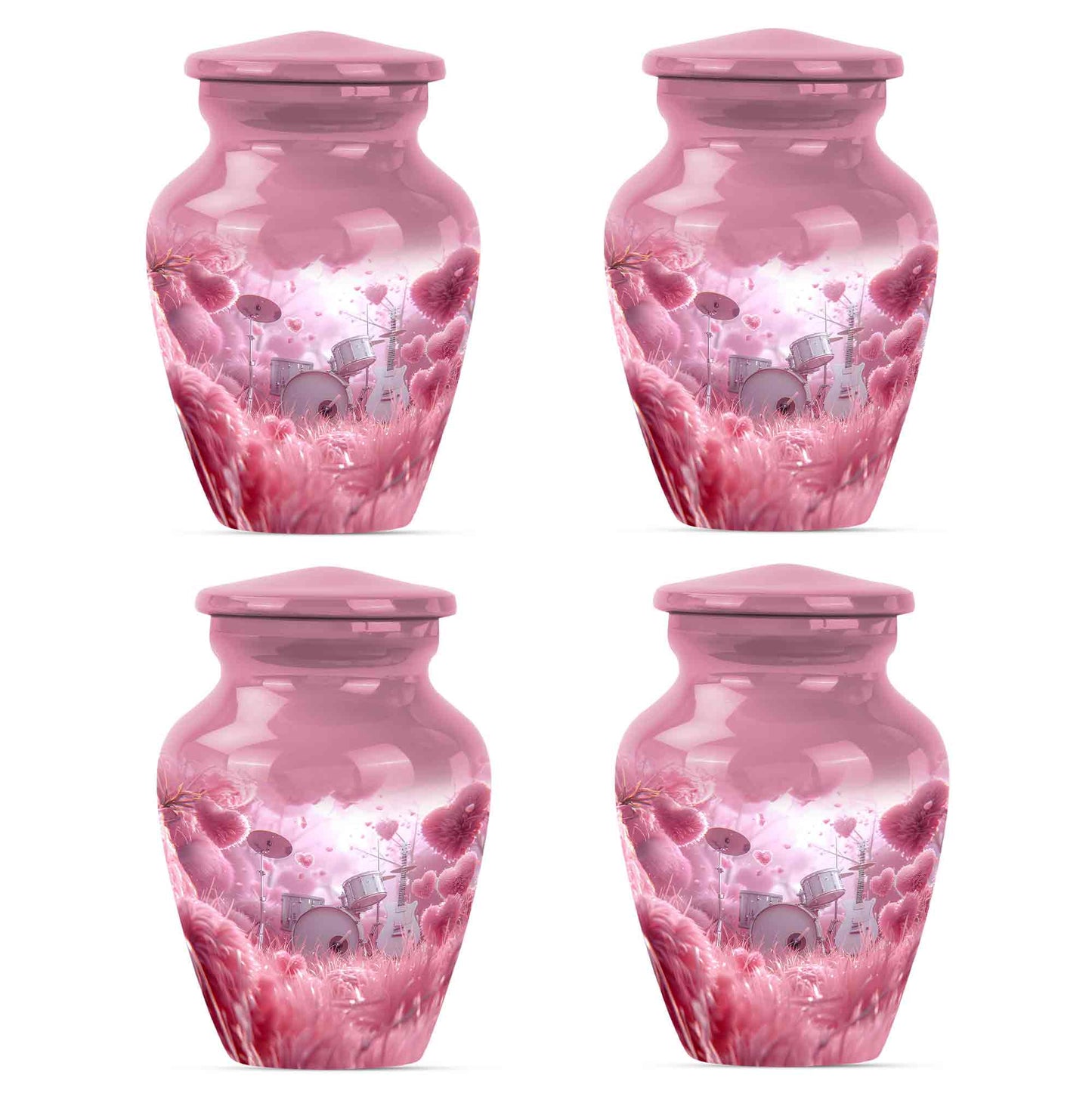 Drums And Music Theme 3 Inch Keepsake Pack of 4