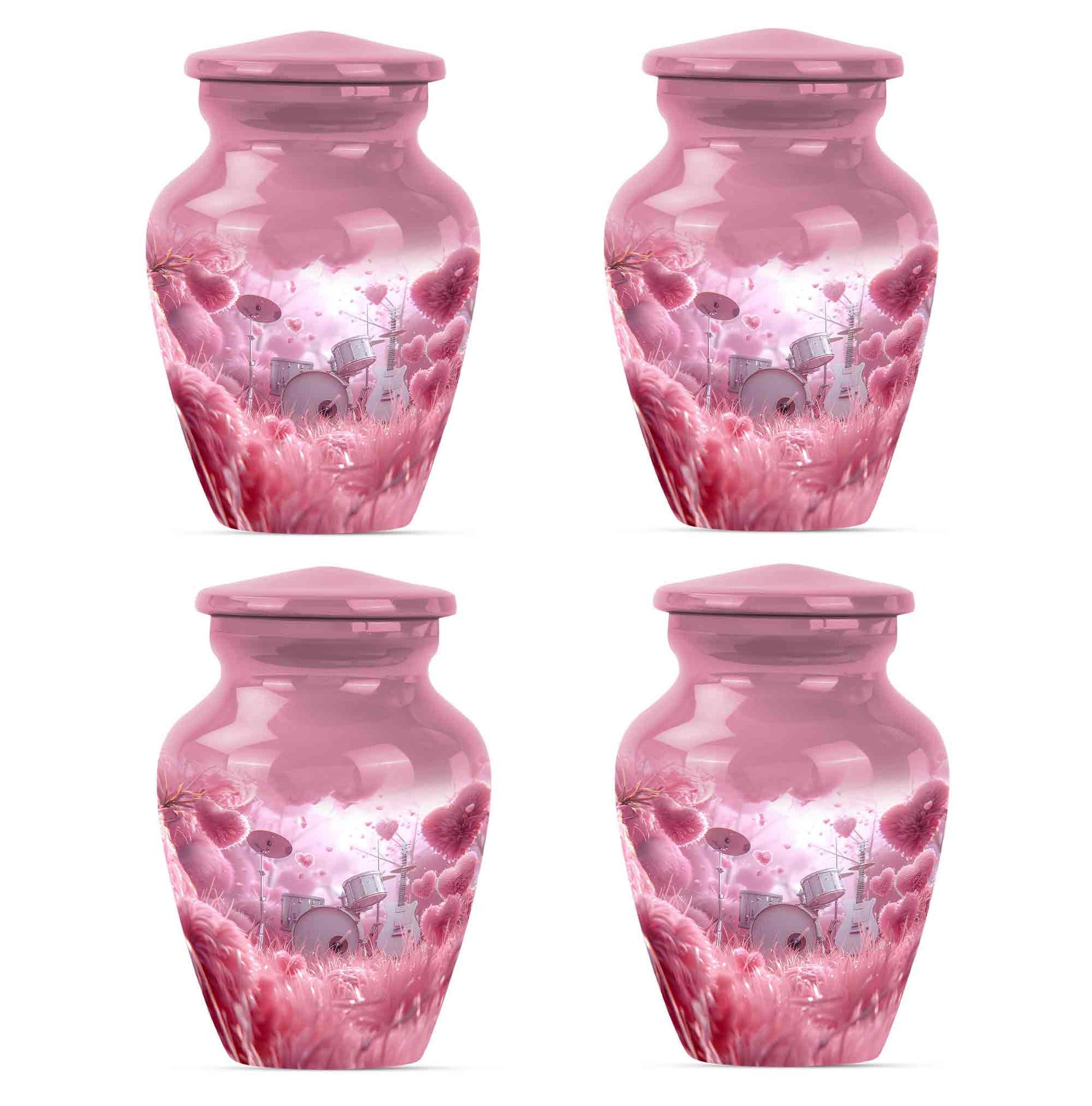 Drums And Music Theme 3 Inch Keepsake Pack of 4