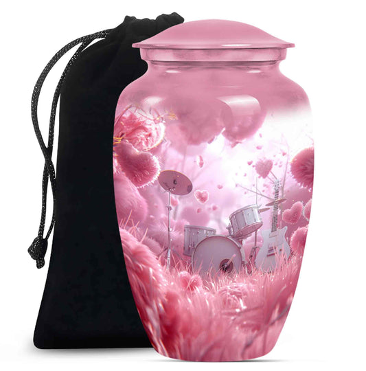 Drums And Music Theme Large Urn 10 Inch