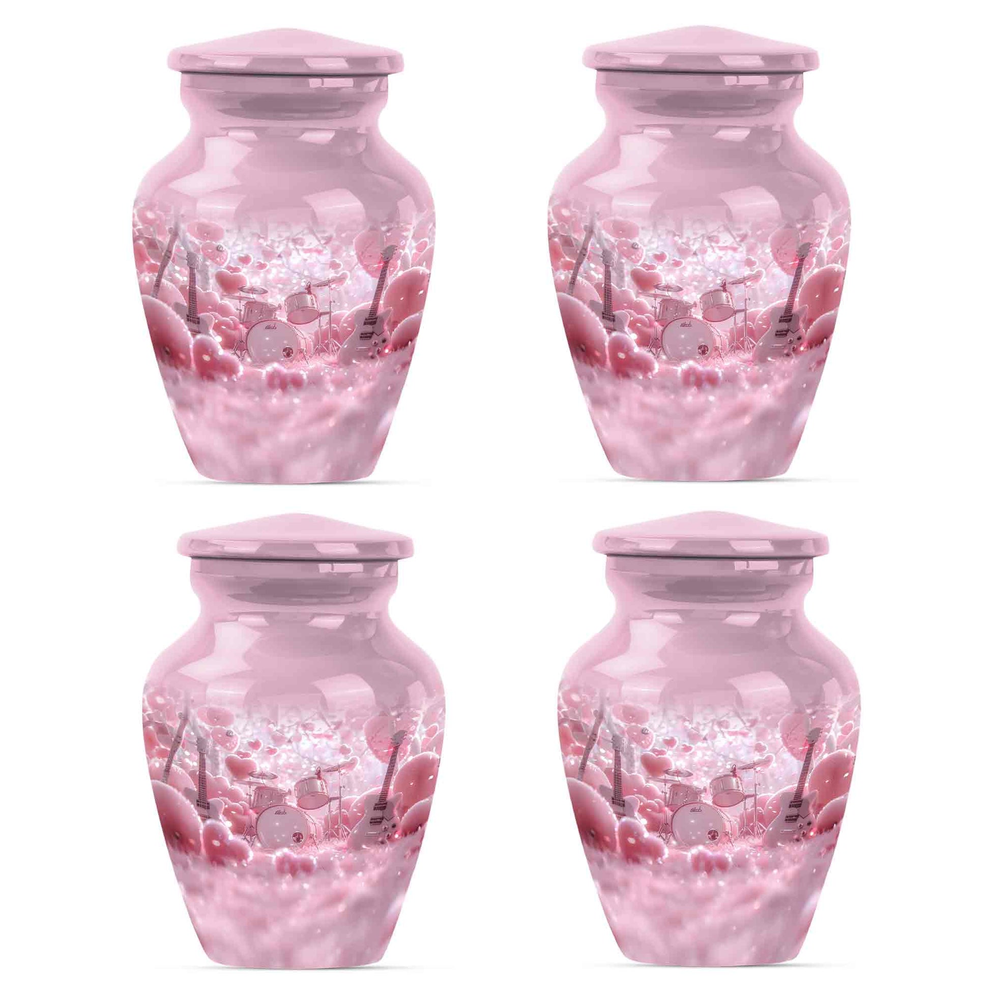 Drums And Music Theme 3 Inch Keepsake Pack of 4