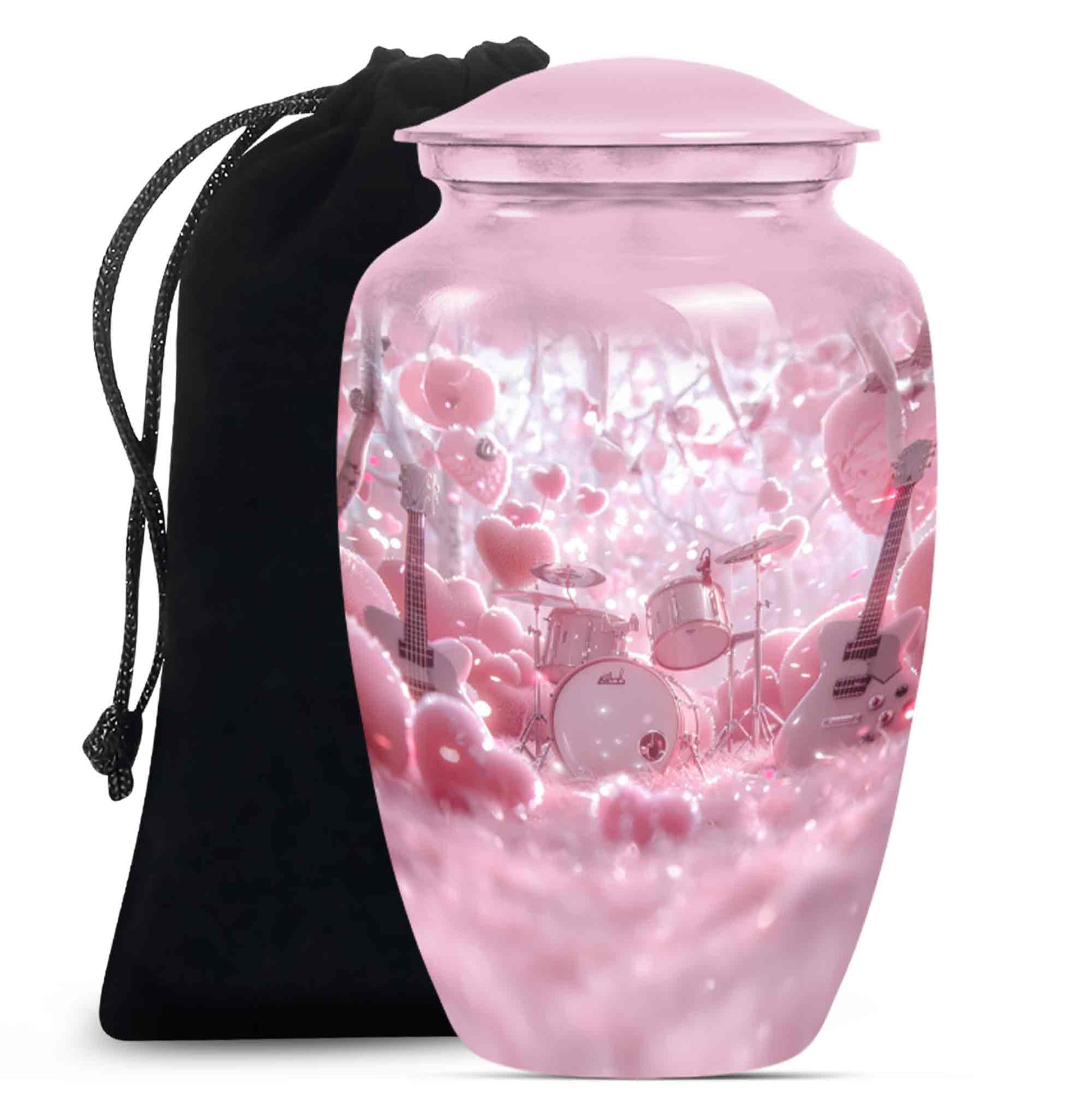 Drums And Music Theme Large Urn 10 Inch