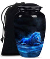 Lion Theme Large Urn 10 Inch