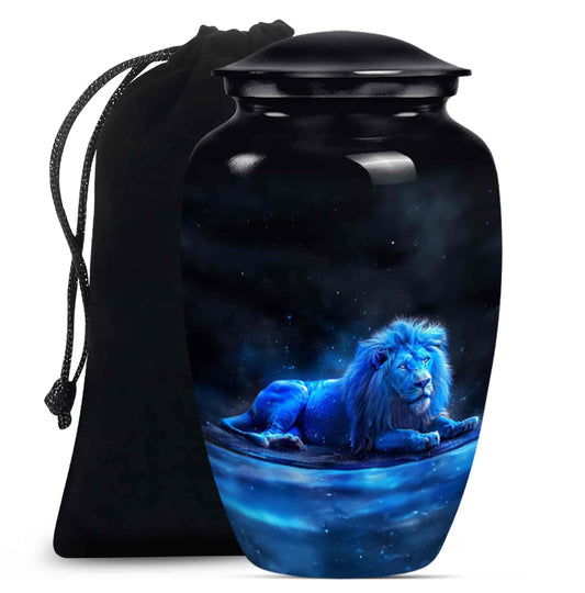 Lion Theme Large Urn 10 Inch