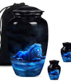 Lion Theme Large Urn With 2 Keepsake Urn