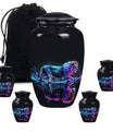 Lion Theme Large Urn With 4 Keepsake Urn