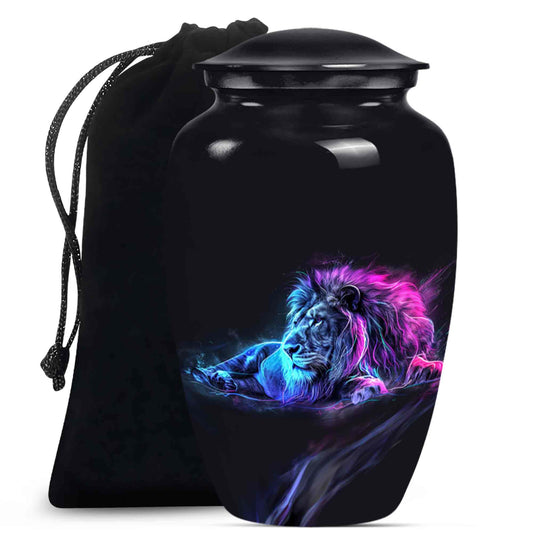 Lion Theme Large Urn 10 Inch