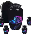 Lion Theme Large Urn With 4 Keepsake Urn