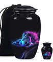 Lion Theme Large Urn With 1 Keepsake Urn