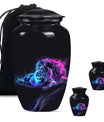 Lion Theme Large Urn With 2 Keepsake Urn
